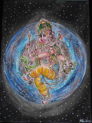 Ganesha watercolour painting by saintvinod d8kdjd6 375w
